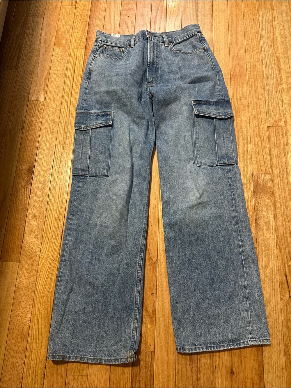 Denim Forum Farrah High Rise Cargo Jeans Size 28